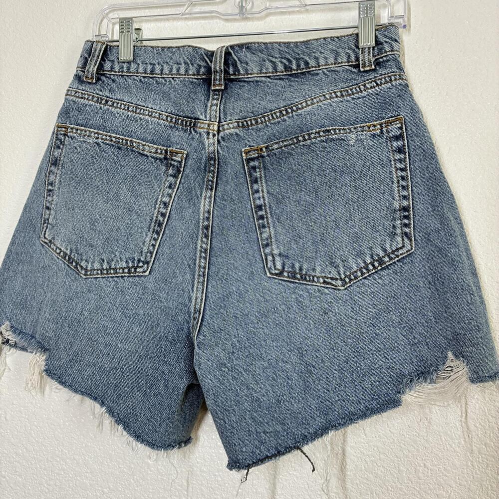 Reformation Wilder Jean Shorts Womens 27 Blue High Rise Relaxed Cut Off Denim - Picture 15 of 16